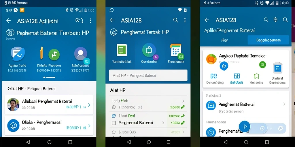 Tampilan antarmuka pengguna ASIA128 untuk penghematan baterai yang efisien.