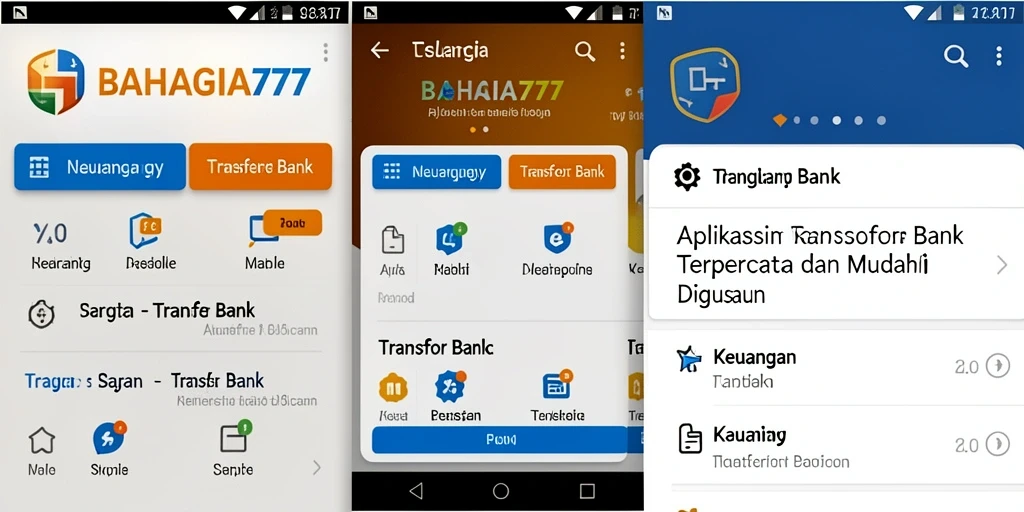 Antarmuka aplikasi BAHAGIA777 untuk transfer bank yang sederhana dan efisien.