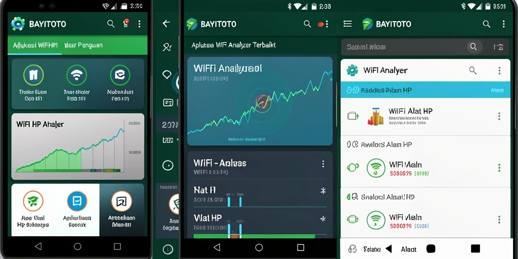 Antarmuka utama BAYITOTO menampilkan analisis jaringan WiFi secara real-time.