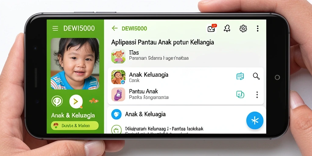 Antarmuka DEWI5000 menampilkan fitur pantau anak yang intuitif.
