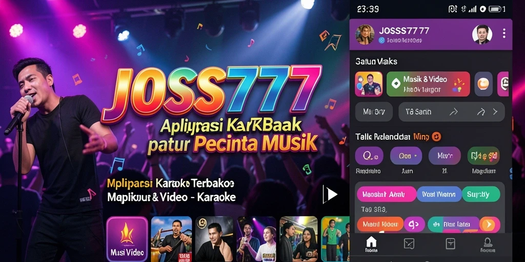 Tampilan antarmuka aplikasi JOSS777 yang memudahkan pengguna karaoke.