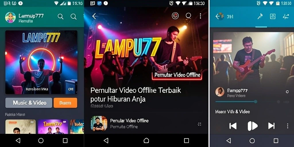 Tampilan antarmuka LAMPU777 yang minimalis dan menarik untuk Pemutar Video Offline.