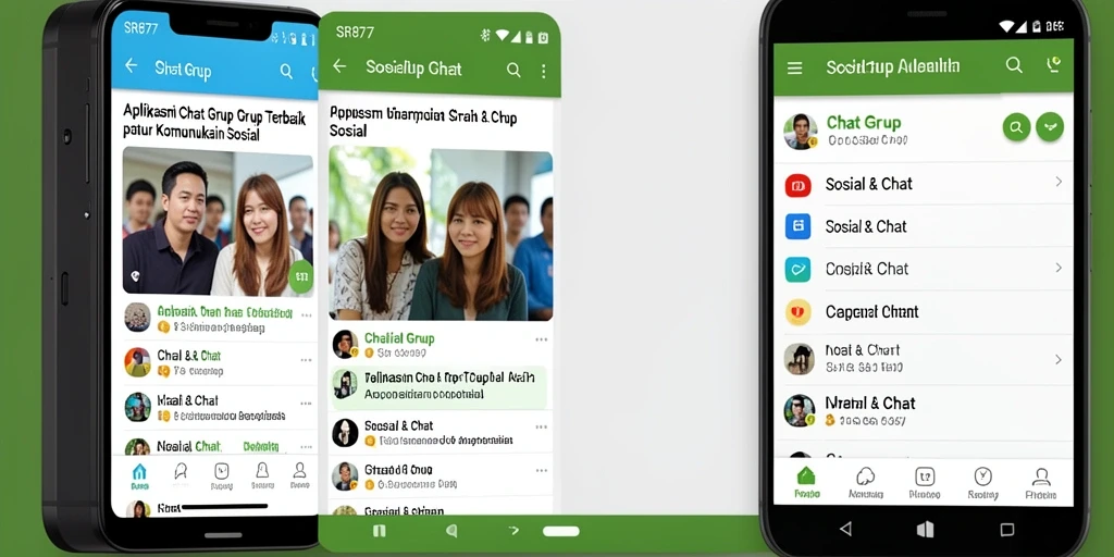 Antarmuka aplikasi SR877 menampilkan fitur chat grup yang interaktif dan mudah digunakan.