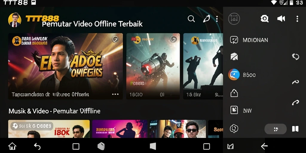Antarmuka TTT888 yang ramah pengguna untuk pemutar video.